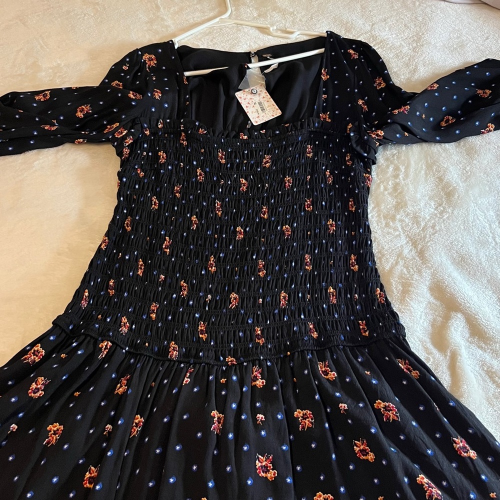 Dress black with flowers